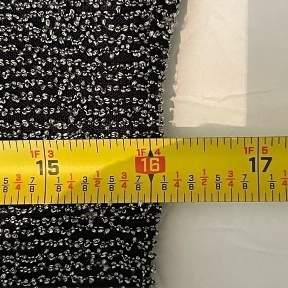 Vintage Arianna Rachel Kaye Black Silver Party Asymmetrical Midi Dress Size 12 - Picture 10 of 12